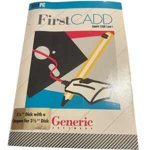 Vintage FirstCAD Generic CADD Level 1 Training Software Floppy Disk Manual DOS